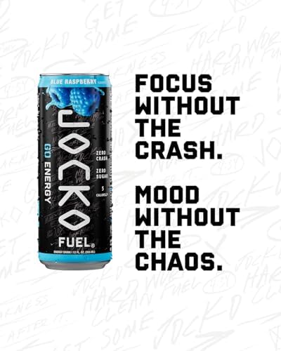 Jocko Fuel GO Energy Drinks, Lemon Lime, 12 oz | 12 Pack | 95mg Clean, No Crash Natural Caffeine | No Sugar, Jitter Free | L-Theanine & Adaptogens Lift Mood, Focus & Endurance