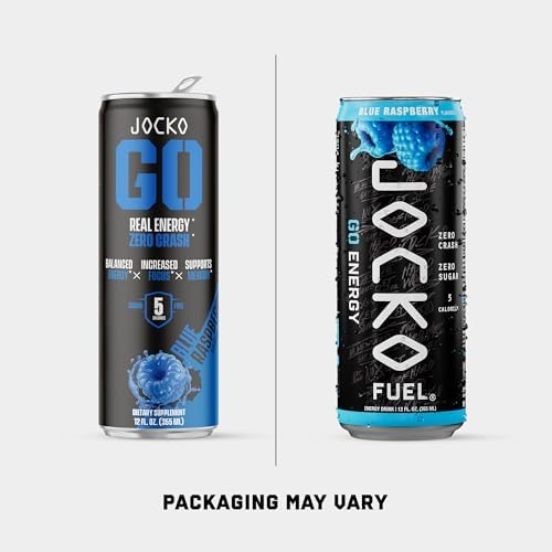 Jocko Fuel GO Energy Drinks, Lemon Lime, 12 oz | 12 Pack | 95mg Clean, No Crash Natural Caffeine | No Sugar, Jitter Free | L-Theanine & Adaptogens Lift Mood, Focus & Endurance