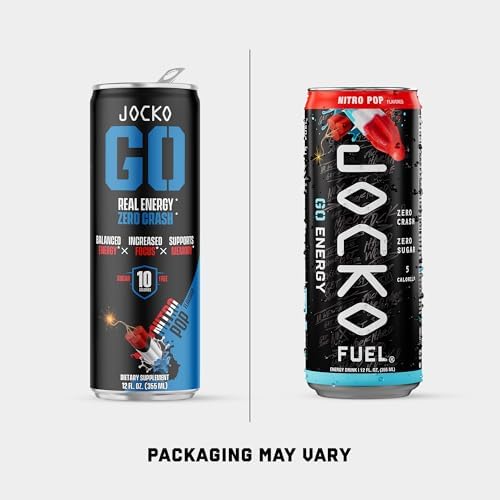 Jocko Fuel GO Energy Drinks, Lemon Lime, 12 oz | 12 Pack | 95mg Clean, No Crash Natural Caffeine | No Sugar, Jitter Free | L-Theanine & Adaptogens Lift Mood, Focus & Endurance
