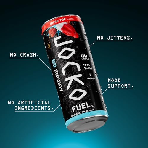 Jocko Fuel GO Energy Drinks, Lemon Lime, 12 oz | 12 Pack | 95mg Clean, No Crash Natural Caffeine | No Sugar, Jitter Free | L-Theanine & Adaptogens Lift Mood, Focus & Endurance