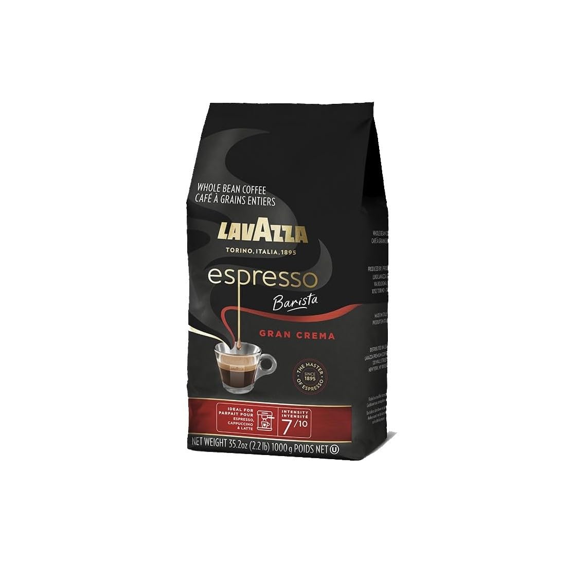 Lavazza Espresso Barista Gran Crema Whole Bean Coffee Blend, Medium Espresso Roast, Oz Bag (Packaging May Vary) - 2.2 LB, 35.2 Ounce (Pack of 2)