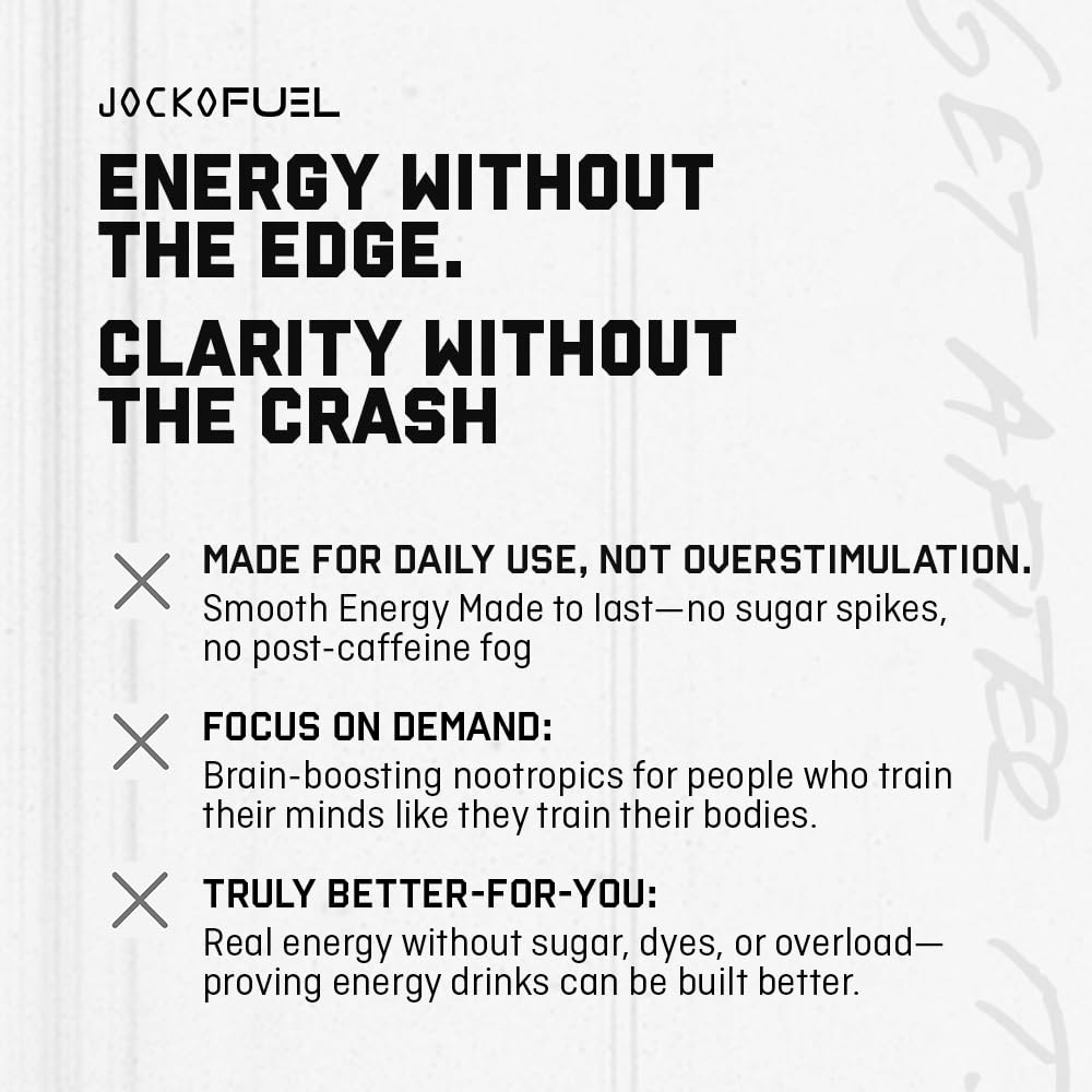 Jocko Fuel GO Energy Drinks, Lemon Lime, 12 oz | 12 Pack | 95mg Clean, No Crash Natural Caffeine | No Sugar, Jitter Free | L-Theanine & Adaptogens Lift Mood, Focus & Endurance