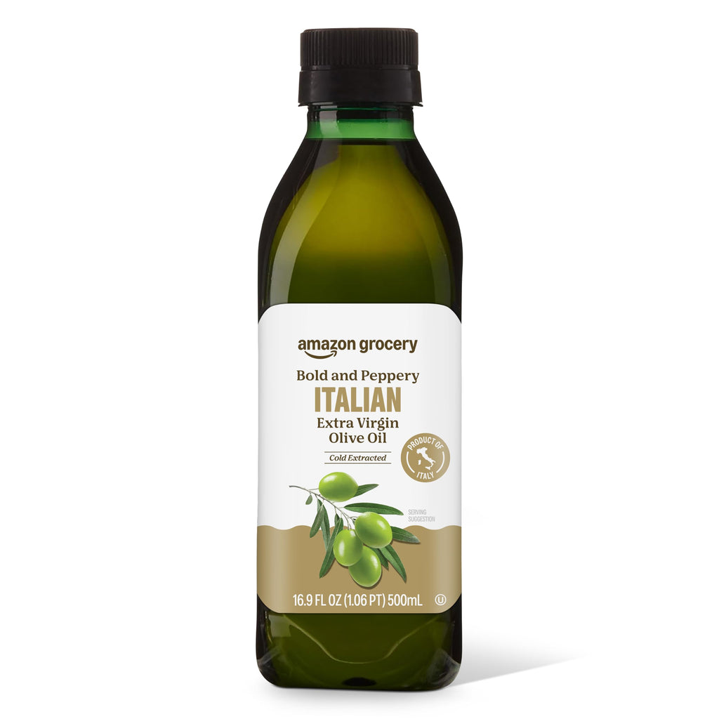 Amazon Fresh, Italian Extra Virgin Olive Oil, First Cold Pressed, 16.9 Fl Oz (Pack of 2)