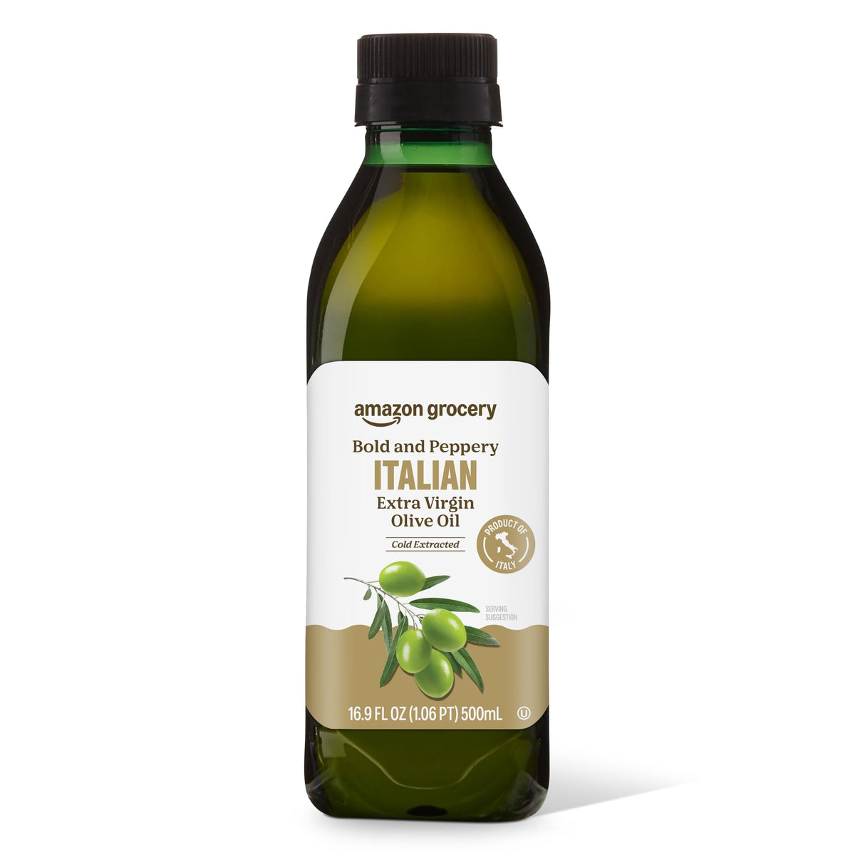 Amazon Fresh, Italian Extra Virgin Olive Oil, First Cold Pressed, 16.9 Fl Oz (Pack of 2)