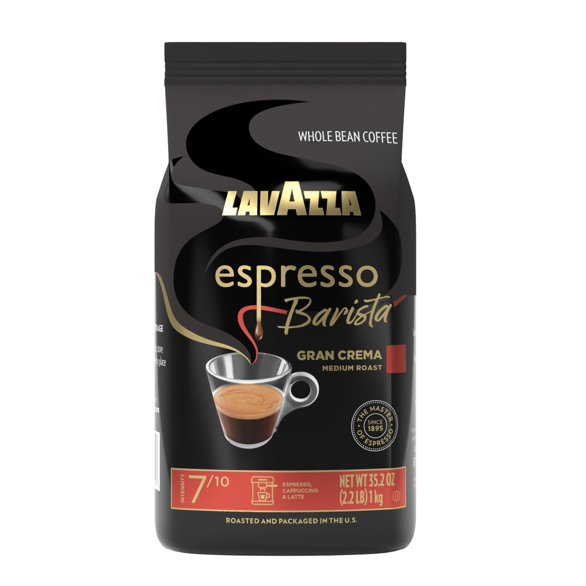 Lavazza Espresso Barista Gran Crema Whole Bean Coffee Blend, Medium Espresso Roast, Oz Bag (Packaging May Vary) - 2.2 LB, 35.2 Ounce (Pack of 2)