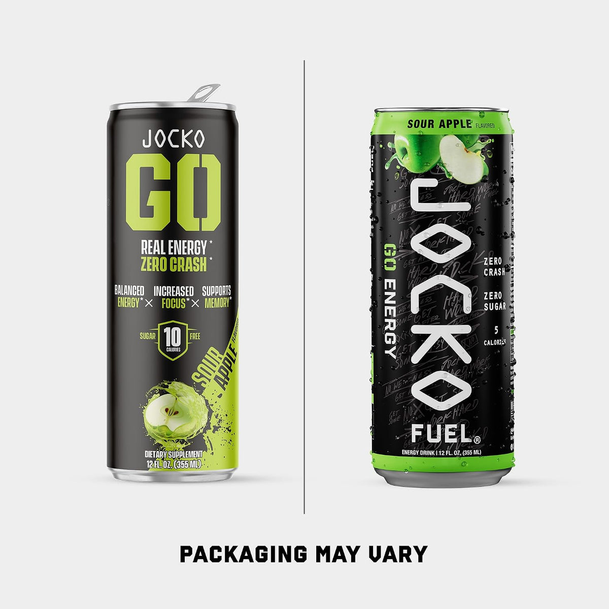 Jocko Fuel GO Energy Drinks, Lemon Lime, 12 oz | 12 Pack | 95mg Clean, No Crash Natural Caffeine | No Sugar, Jitter Free | L-Theanine & Adaptogens Lift Mood, Focus & Endurance
