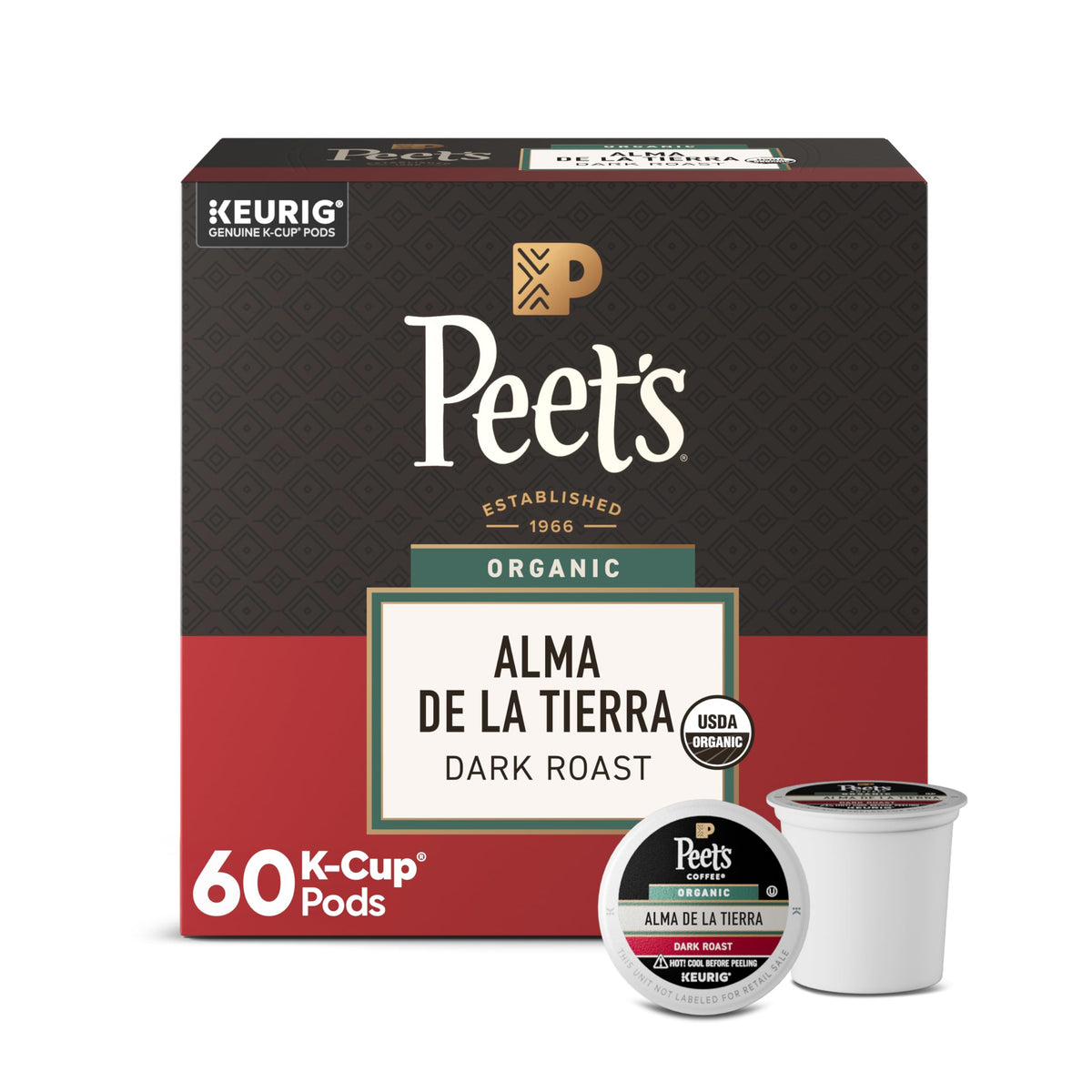 Peet's Coffee, Dark Roast Keurig K-Cup Pods, 100% Arabica Coffee - Major Dickason's Blend 75 Count (1 Box of 75 Pods) (Pack of 2)
