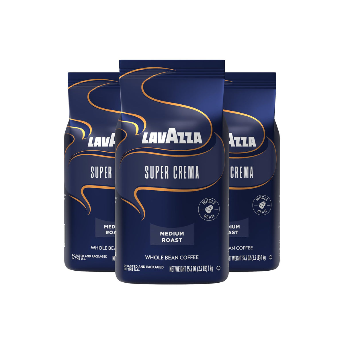 Lavazza Espresso Barista Gran Crema Whole Bean Coffee Blend, Medium Espresso Roast, Oz Bag (Packaging May Vary) - 2.2 LB, 35.2 Ounce (Pack of 2)