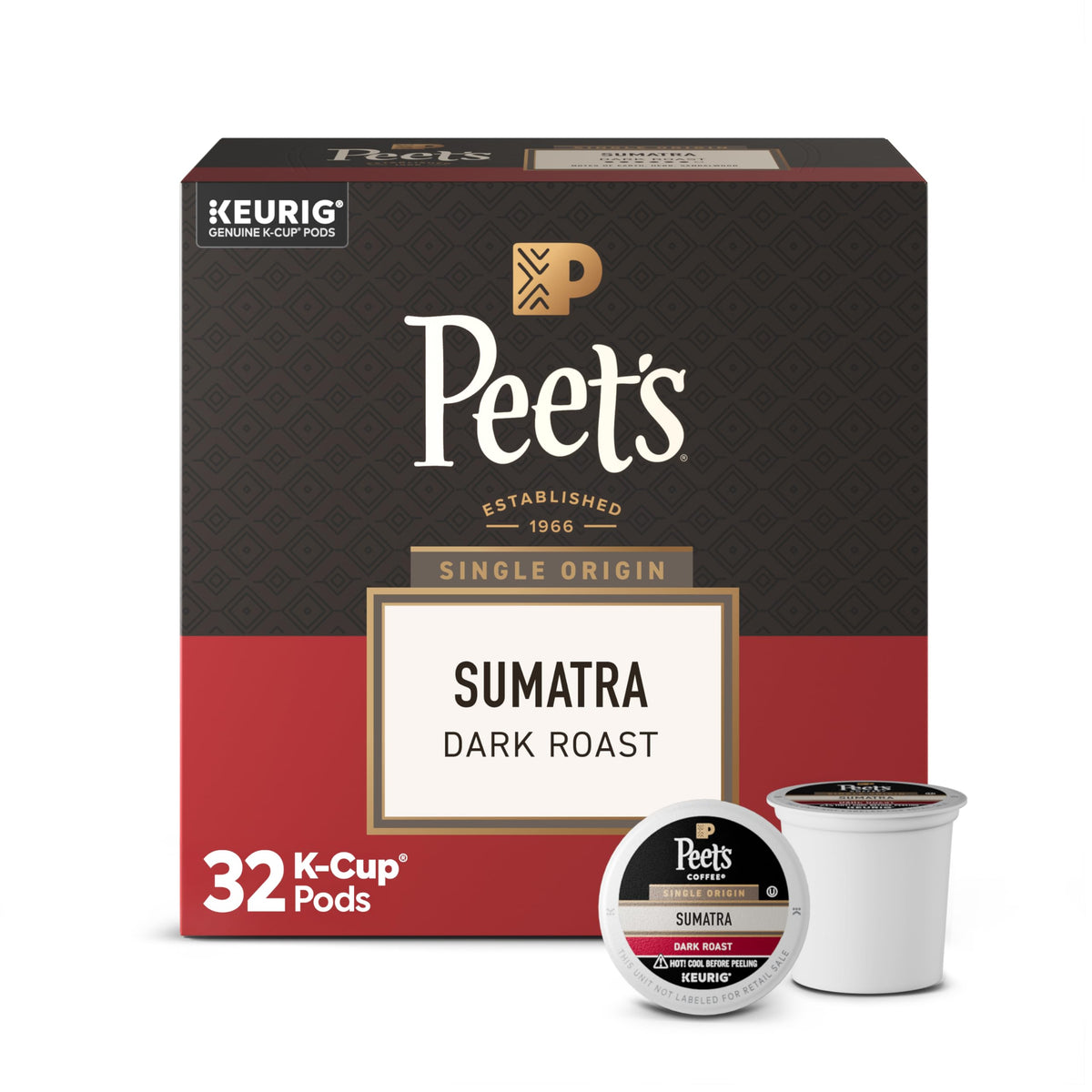 Peet's Coffee, Dark Roast Keurig K-Cup Pods, 100% Arabica Coffee - Major Dickason's Blend 75 Count (1 Box of 75 Pods) (Pack of 2)