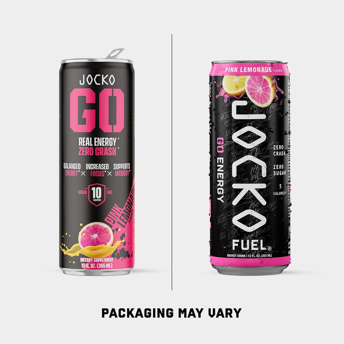 Jocko Fuel GO Energy Drinks, Lemon Lime, 12 oz | 12 Pack | 95mg Clean, No Crash Natural Caffeine | No Sugar, Jitter Free | L-Theanine & Adaptogens Lift Mood, Focus & Endurance