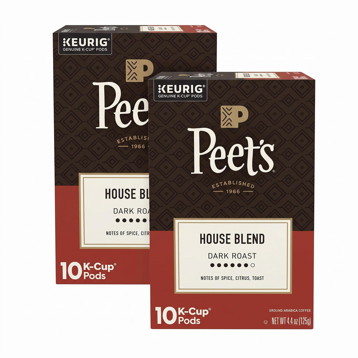 Peet's Coffee, Dark Roast Keurig K-Cup Pods, 100% Arabica Coffee - Major Dickason's Blend 75 Count (1 Box of 75 Pods) (Pack of 2)