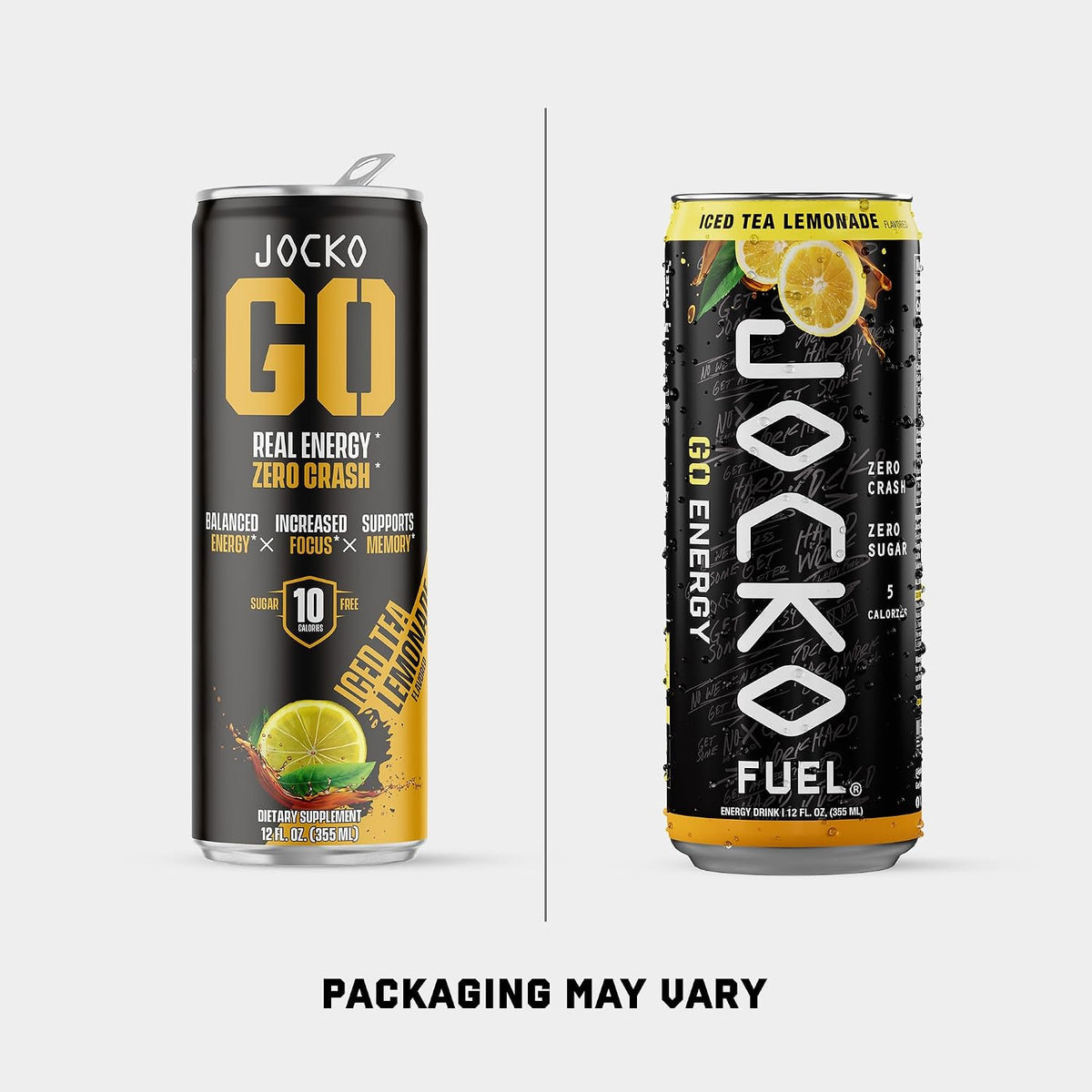Jocko Fuel GO Energy Drinks, Lemon Lime, 12 oz | 12 Pack | 95mg Clean, No Crash Natural Caffeine | No Sugar, Jitter Free | L-Theanine & Adaptogens Lift Mood, Focus & Endurance