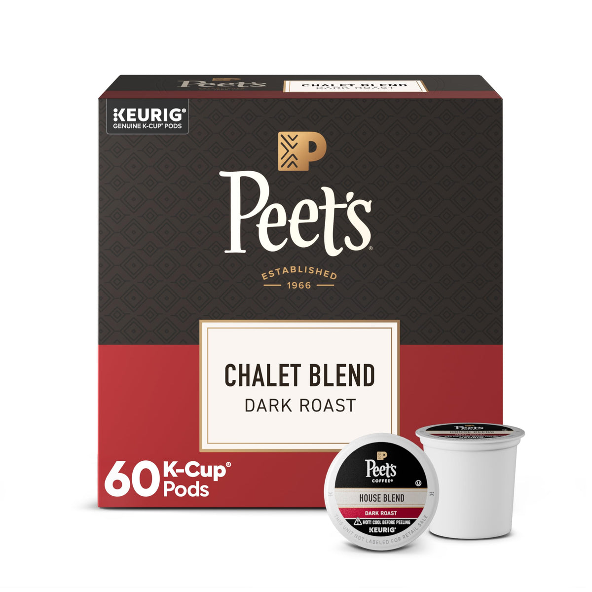 Peet's Coffee, Dark Roast Keurig K-Cup Pods, 100% Arabica Coffee - Major Dickason's Blend 75 Count (1 Box of 75 Pods) (Pack of 2)