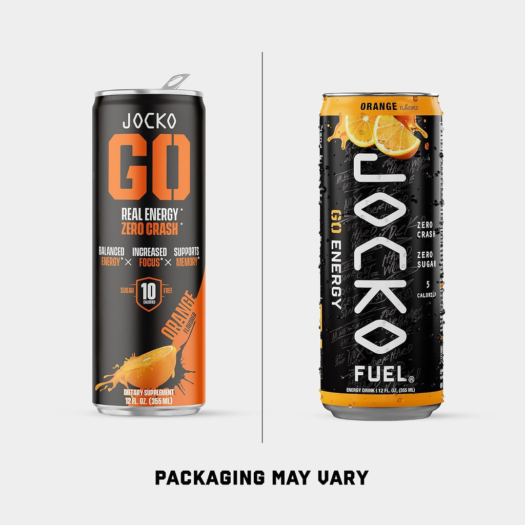 Jocko Fuel GO Energy Drinks, Lemon Lime, 12 oz | 12 Pack | 95mg Clean, No Crash Natural Caffeine | No Sugar, Jitter Free | L-Theanine & Adaptogens Lift Mood, Focus & Endurance