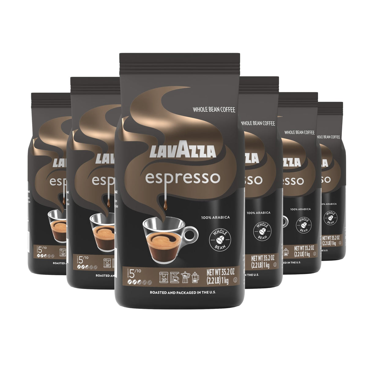 Lavazza Espresso Barista Gran Crema Whole Bean Coffee Blend, Medium Espresso Roast, Oz Bag (Packaging May Vary) - 2.2 LB, 35.2 Ounce (Pack of 2)