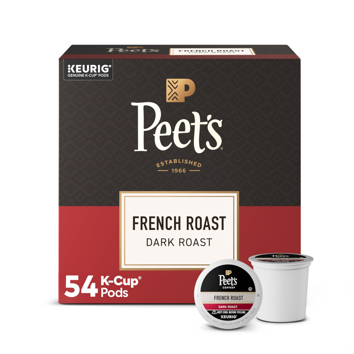 Peet's Coffee, Dark Roast Keurig K-Cup Pods, 100% Arabica Coffee - Major Dickason's Blend 75 Count (1 Box of 75 Pods) (Pack of 2)