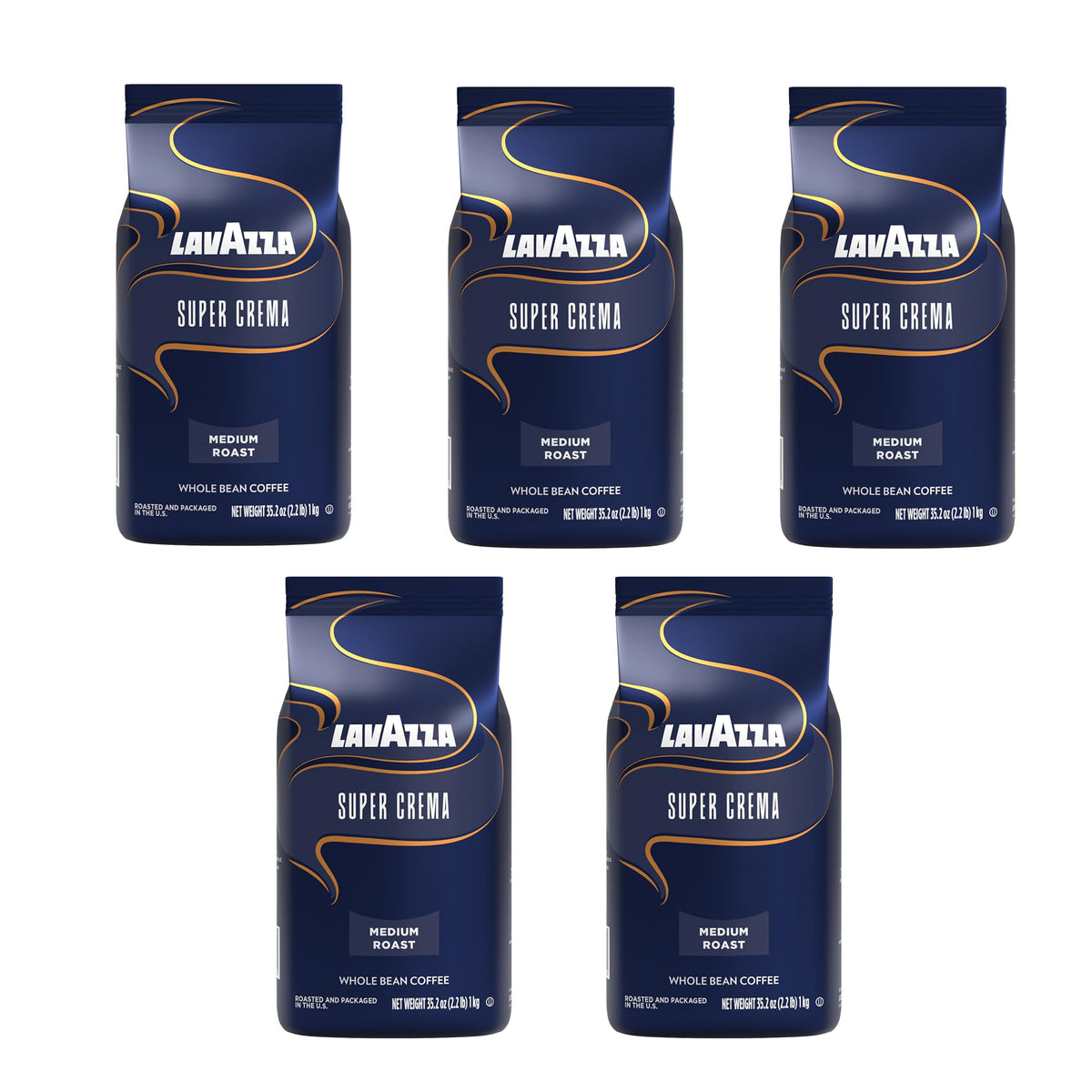 Lavazza Espresso Barista Gran Crema Whole Bean Coffee Blend, Medium Espresso Roast, Oz Bag (Packaging May Vary) - 2.2 LB, 35.2 Ounce (Pack of 2)