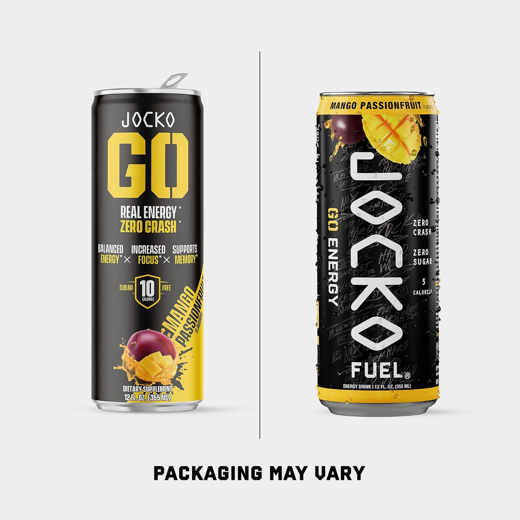 Jocko Fuel GO Energy Drinks, Lemon Lime, 12 oz | 12 Pack | 95mg Clean, No Crash Natural Caffeine | No Sugar, Jitter Free | L-Theanine & Adaptogens Lift Mood, Focus & Endurance