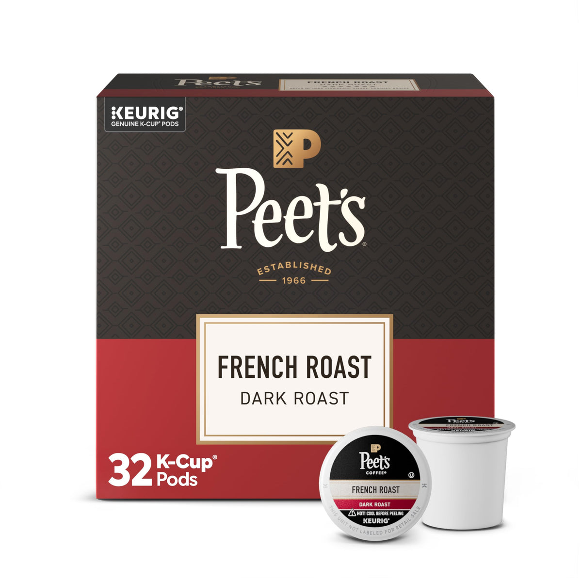 Peet's Coffee, Dark Roast Keurig K-Cup Pods, 100% Arabica Coffee - Major Dickason's Blend 75 Count (1 Box of 75 Pods) (Pack of 2)