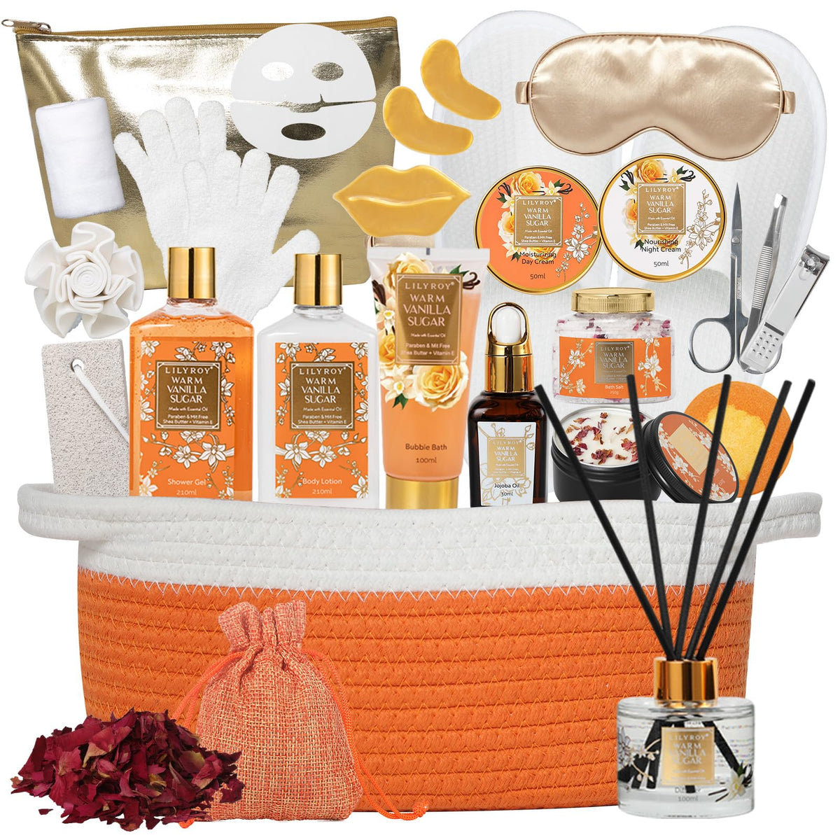 Spa Skin Care Gifts Set - 18Pcs Luxurious Spa Gift Baskets for Women & Men