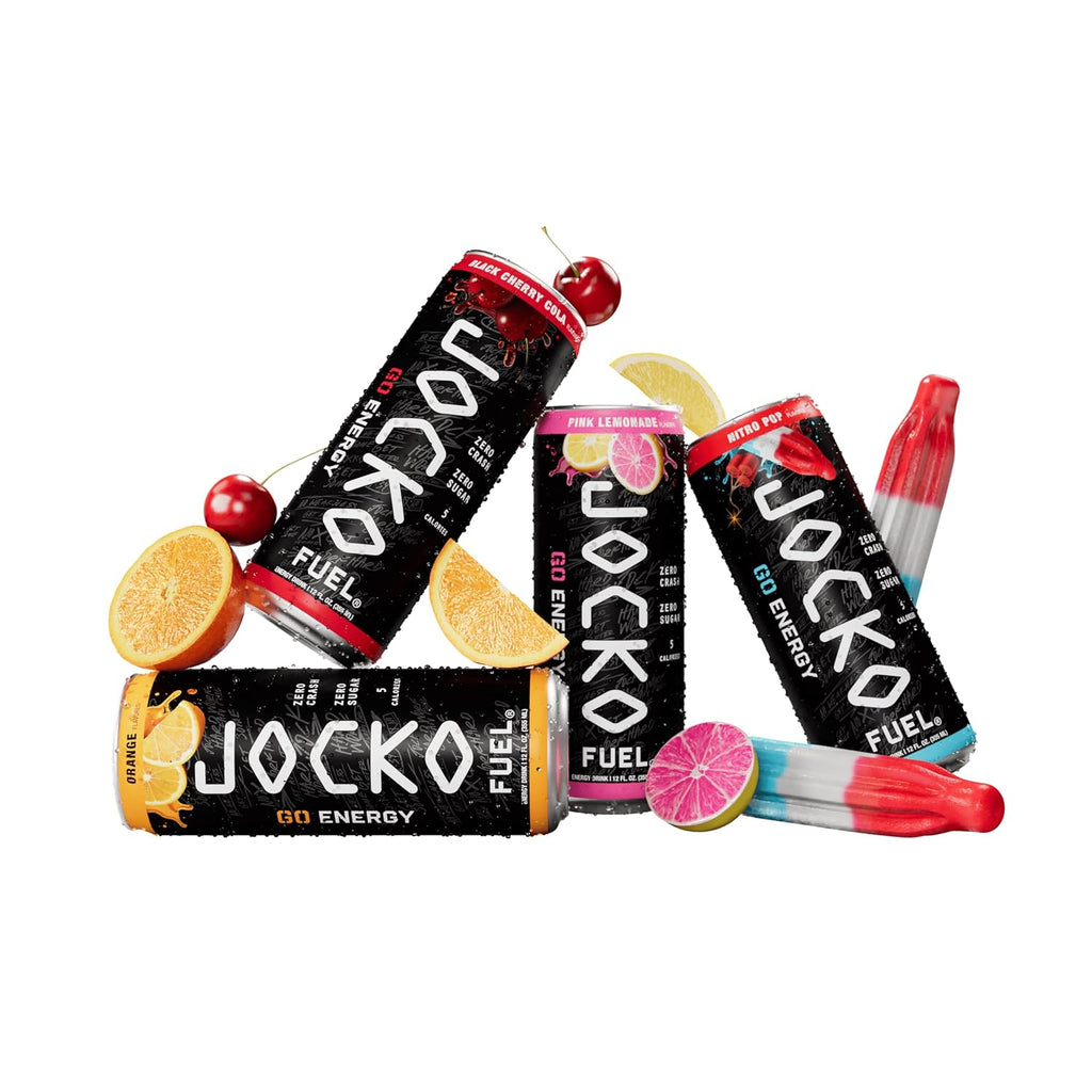 Jocko Fuel GO Energy Drinks, Lemon Lime, 12 oz | 12 Pack | 95mg Clean, No Crash Natural Caffeine | No Sugar, Jitter Free | L-Theanine & Adaptogens Lift Mood, Focus & Endurance