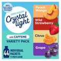 Crystal Light Caffeine Drink Mix Variety Pack, 44 Packets, 4.18 oz | for On-the-Go Hydration Zero Sugar 60mg Caffeine per serving