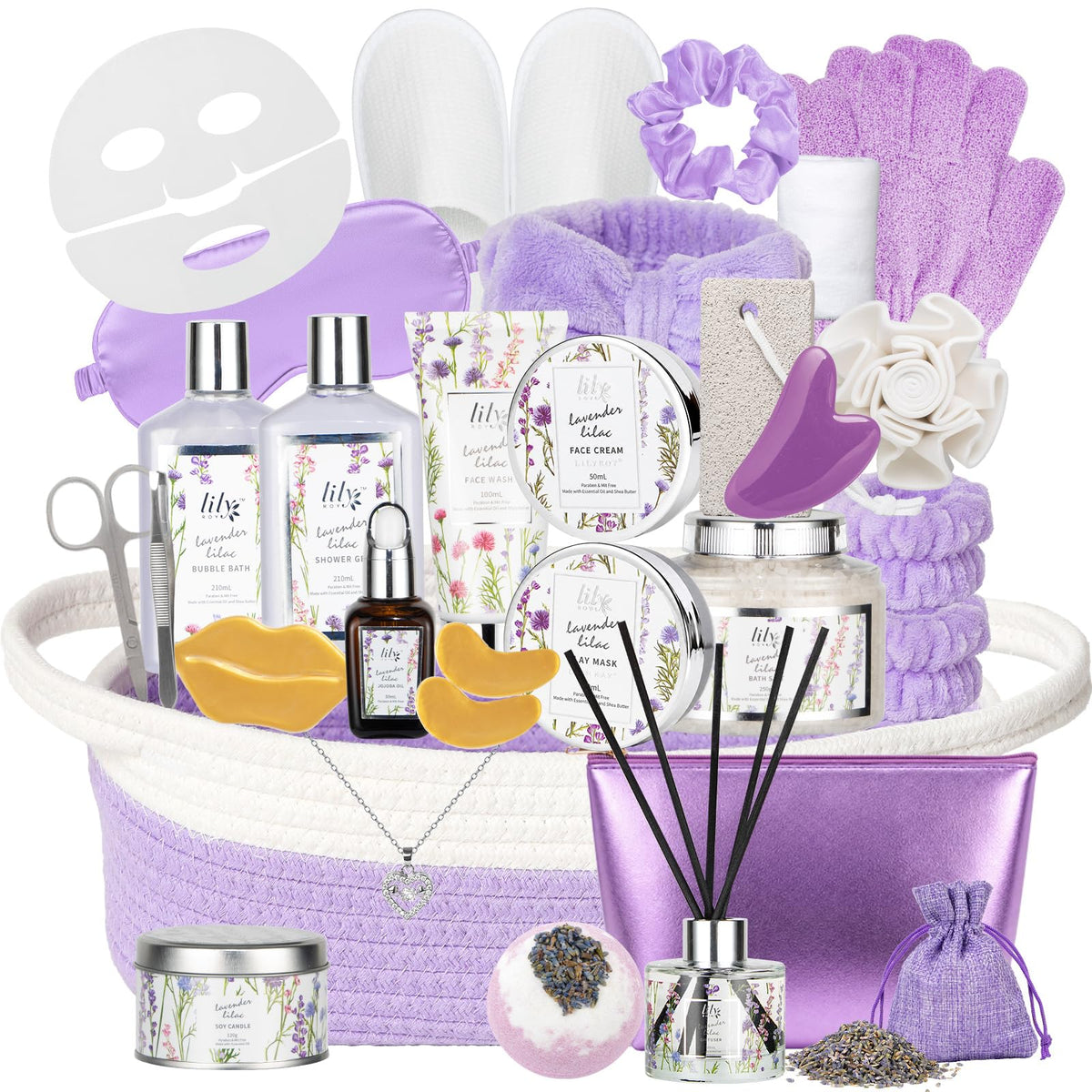 Spa Skin Care Gifts Set - 18Pcs Luxurious Spa Gift Baskets for Women & Men