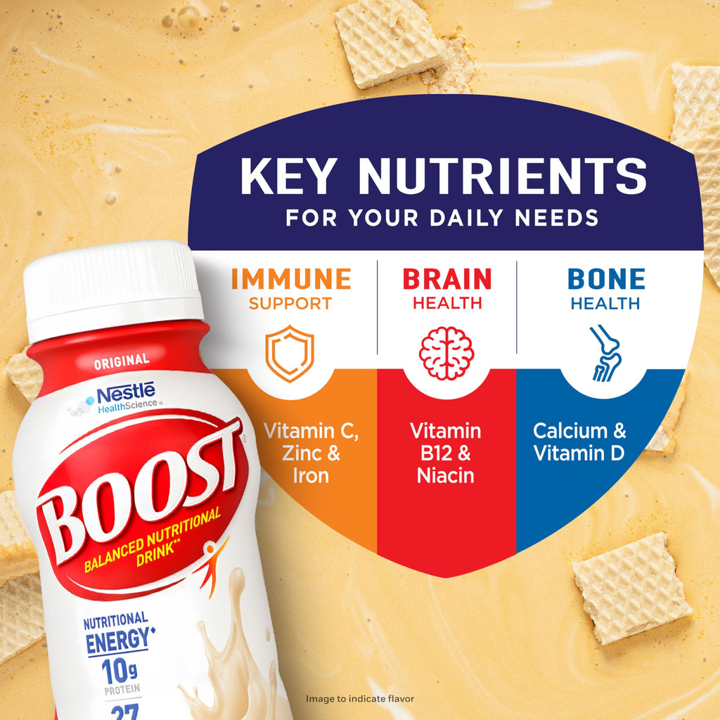 BOOST Original Ready to Drink Nutritional Drinks, Rich Chocolate, 8 Fl Oz Bottles (Pack of 24)