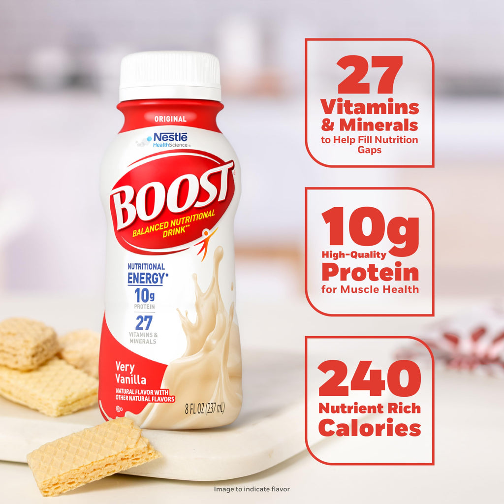 BOOST Original Ready to Drink Nutritional Drinks, Rich Chocolate, 8 Fl Oz Bottles (Pack of 24)