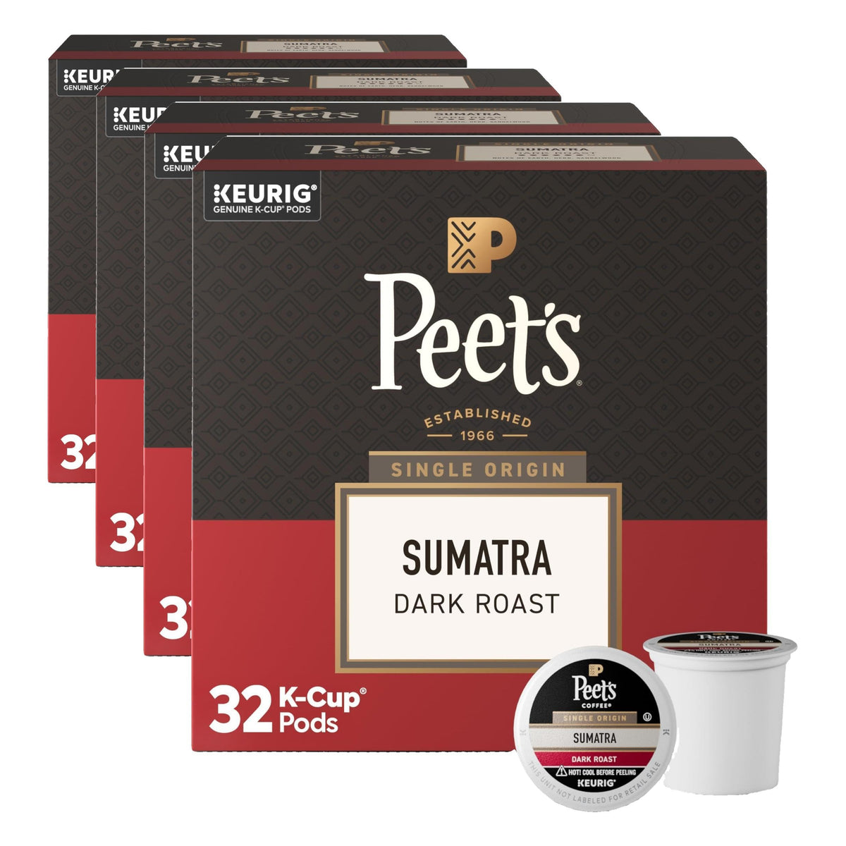 Peet's Coffee, Dark Roast Keurig K-Cup Pods, 100% Arabica Coffee - Major Dickason's Blend 75 Count (1 Box of 75 Pods) (Pack of 2)