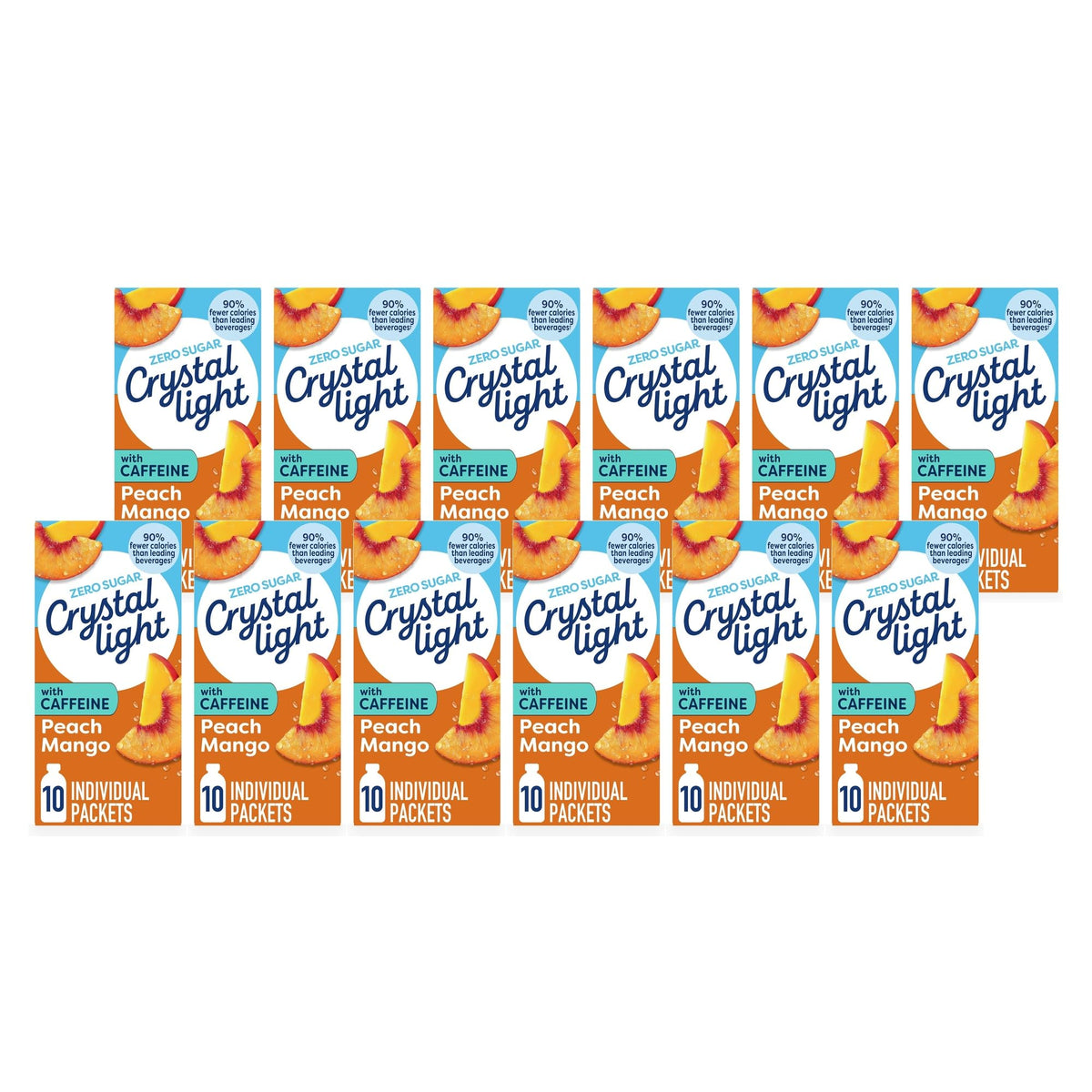 Crystal Light Caffeine Drink Mix Variety Pack, 44 Packets, 4.18 oz | for On-the-Go Hydration Zero Sugar 60mg Caffeine per serving