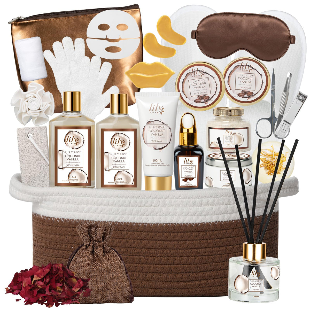 Spa Skin Care Gifts Set - 18Pcs Luxurious Spa Gift Baskets for Women & Men