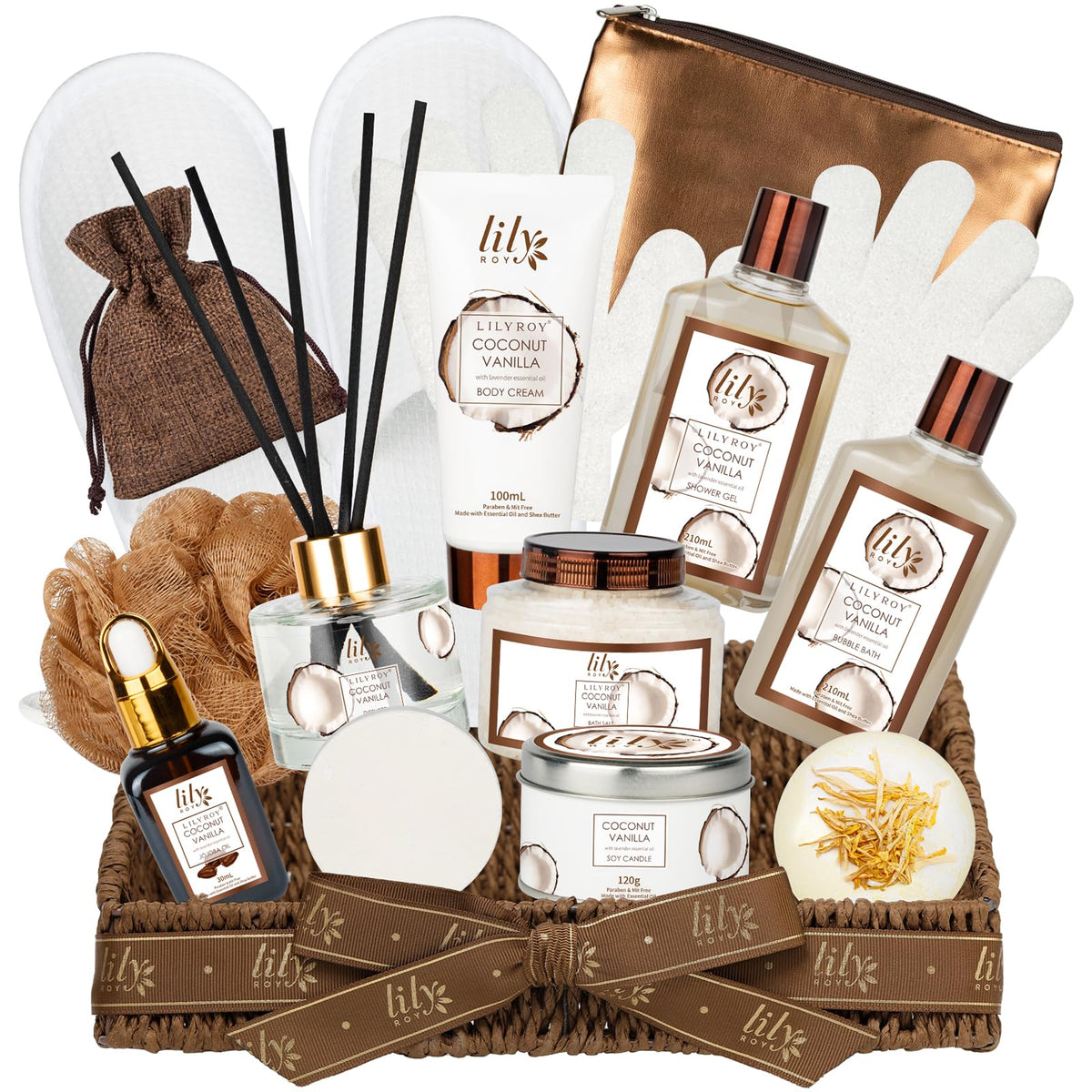 Spa Skin Care Gifts Set - 18Pcs Luxurious Spa Gift Baskets for Women & Men