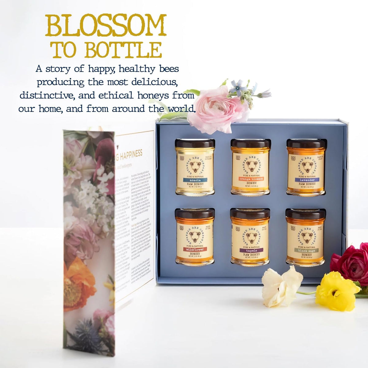 Blossom to Bottle Honey Sampler Gift Set, 6 Varieties