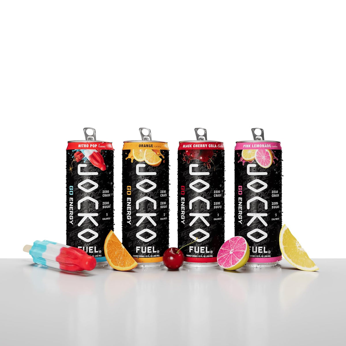Jocko Fuel GO Energy Drinks, Lemon Lime, 12 oz | 12 Pack | 95mg Clean, No Crash Natural Caffeine | No Sugar, Jitter Free | L-Theanine & Adaptogens Lift Mood, Focus & Endurance
