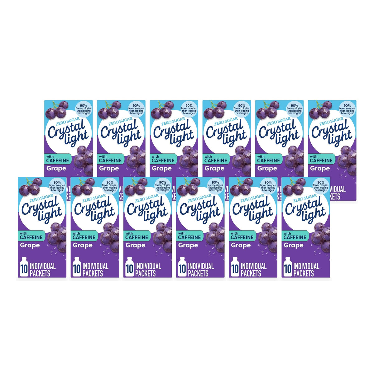 Crystal Light Caffeine Drink Mix Variety Pack, 44 Packets, 4.18 oz | for On-the-Go Hydration Zero Sugar 60mg Caffeine per serving