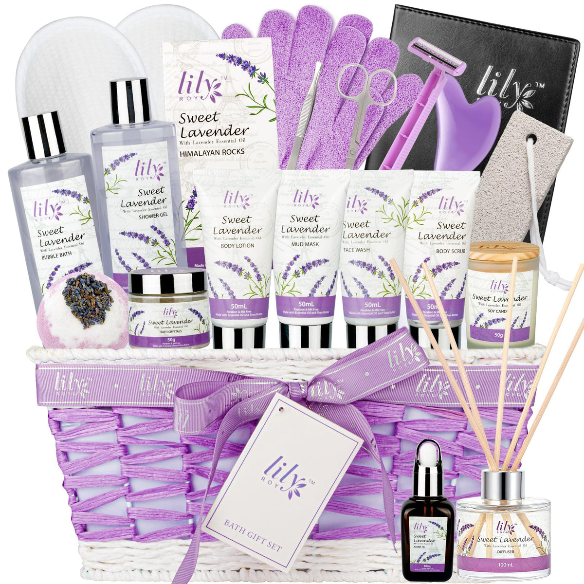 Spa Skin Care Gifts Set - 18Pcs Luxurious Spa Gift Baskets for Women & Men