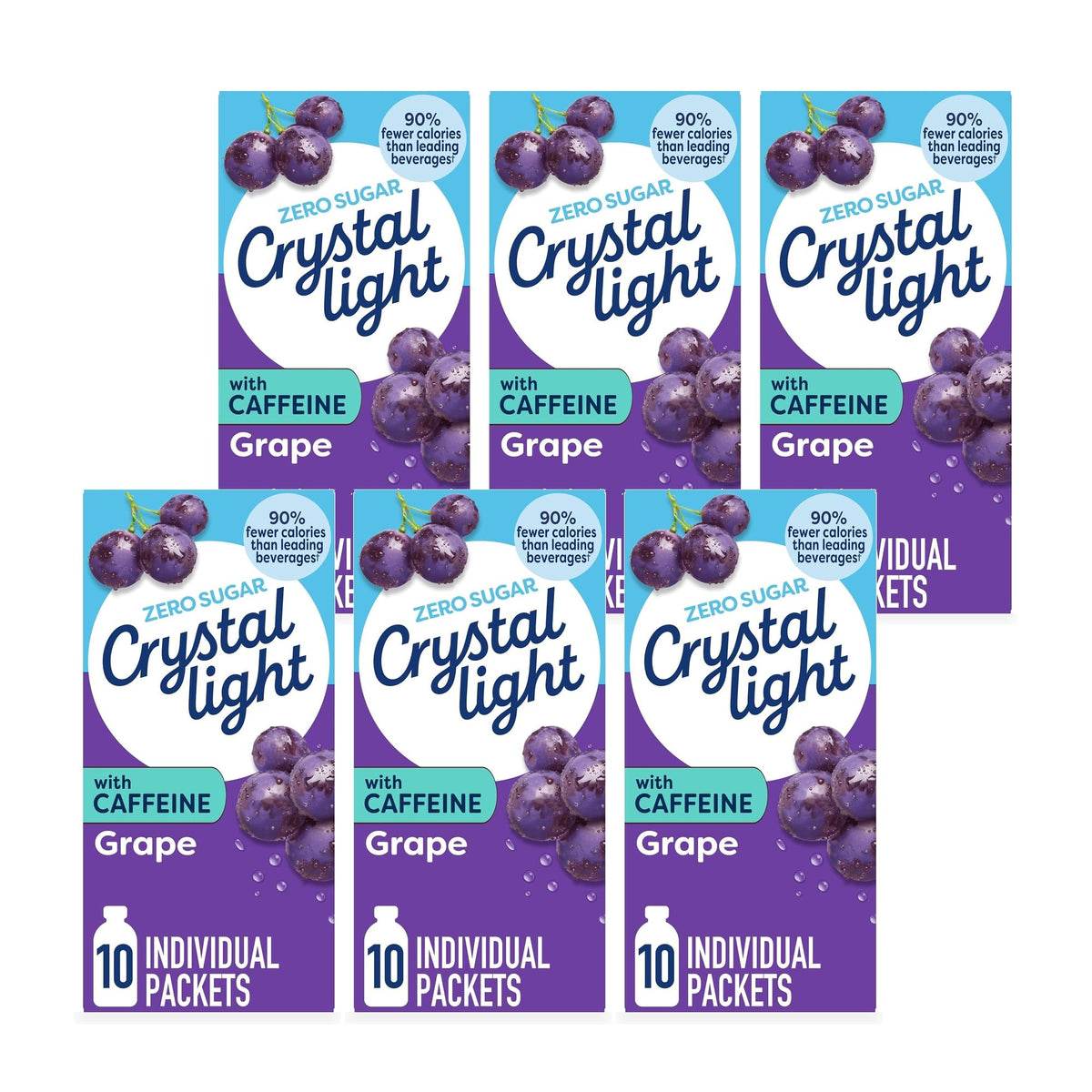 Crystal Light Caffeine Drink Mix Variety Pack, 44 Packets, 4.18 oz | for On-the-Go Hydration Zero Sugar 60mg Caffeine per serving