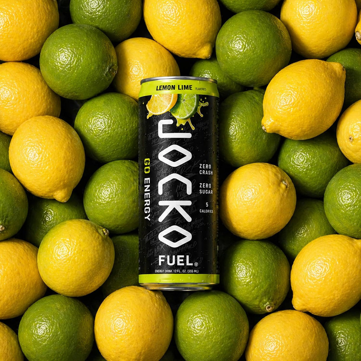Jocko Fuel GO Energy Drinks, Lemon Lime, 12 oz | 12 Pack | 95mg Clean, No Crash Natural Caffeine | No Sugar, Jitter Free | L-Theanine & Adaptogens Lift Mood, Focus & Endurance