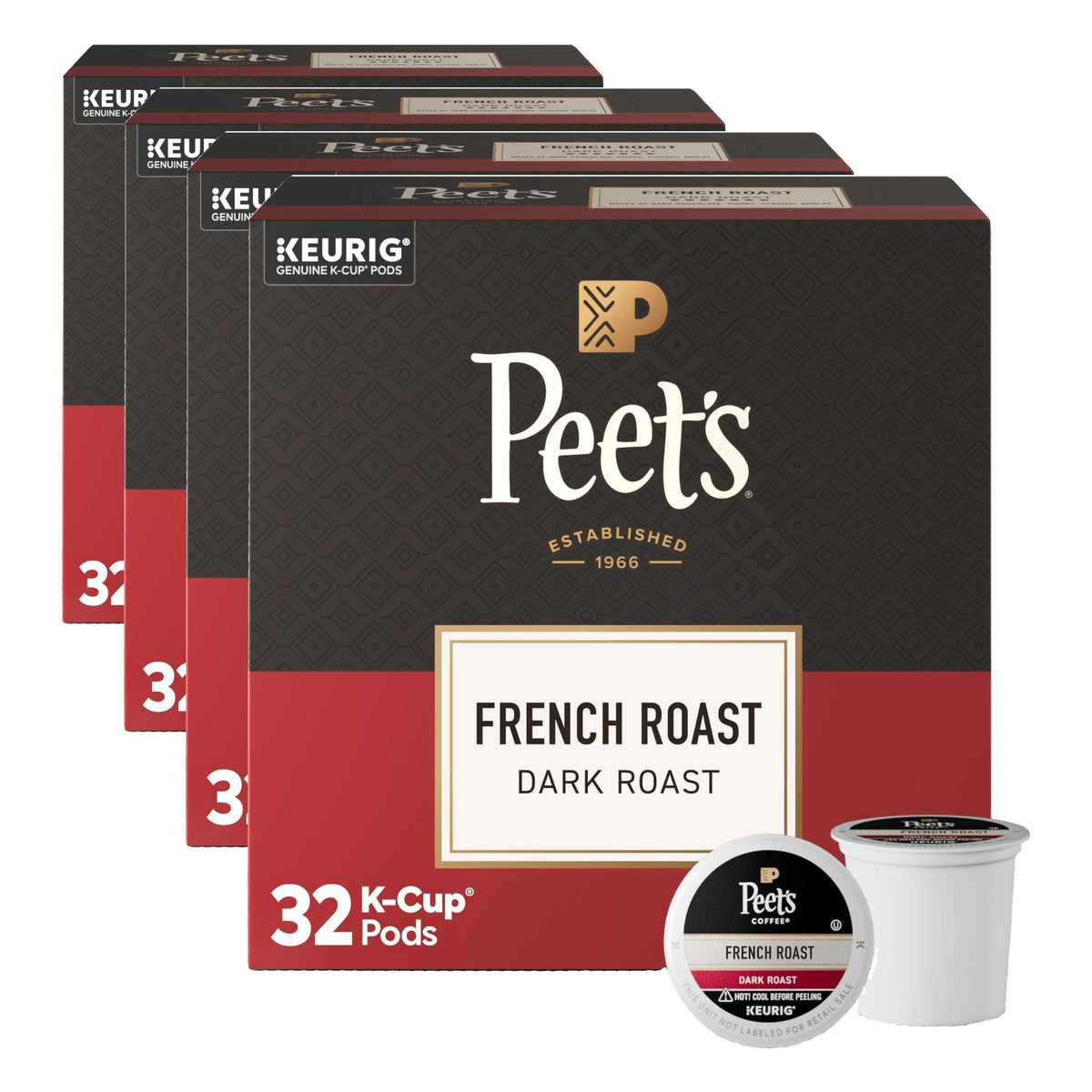 Peet's Coffee, Dark Roast Keurig K-Cup Pods, 100% Arabica Coffee - Major Dickason's Blend 75 Count (1 Box of 75 Pods) (Pack of 2)