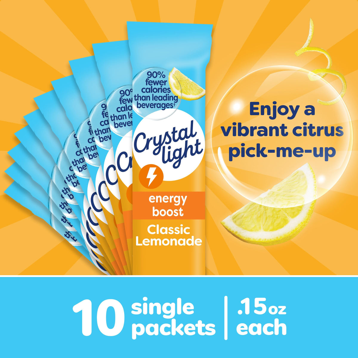 Crystal Light Caffeine Drink Mix Variety Pack, 44 Packets, 4.18 oz | for On-the-Go Hydration Zero Sugar 60mg Caffeine per serving