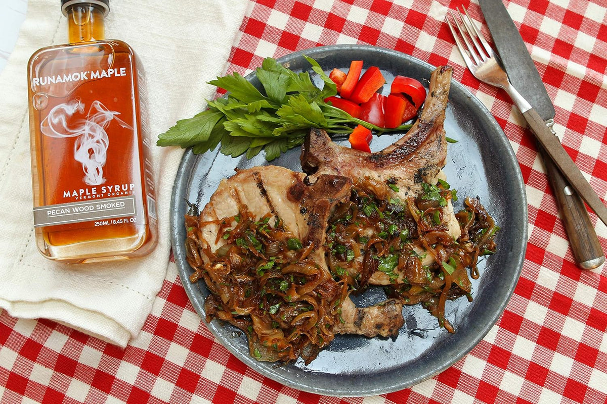 Runamok Pecan Wood Smoked Maple Syrup Organic - Authentic & Real Vermont Maple Syrup | Pure Strong Flavor | Great for BBQ, Broiled Salmon, Vinaigrettes & Cocktails | 8.45 Fl Oz (250mL)