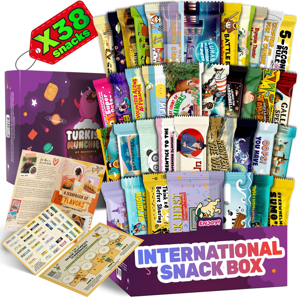 International Snack Box, Unique Experience with Universal Exotic Candies and Treats from around the World, Gift-Ready Foreign Foods in Packages Inspired by European, Japanese and Korean Cultures