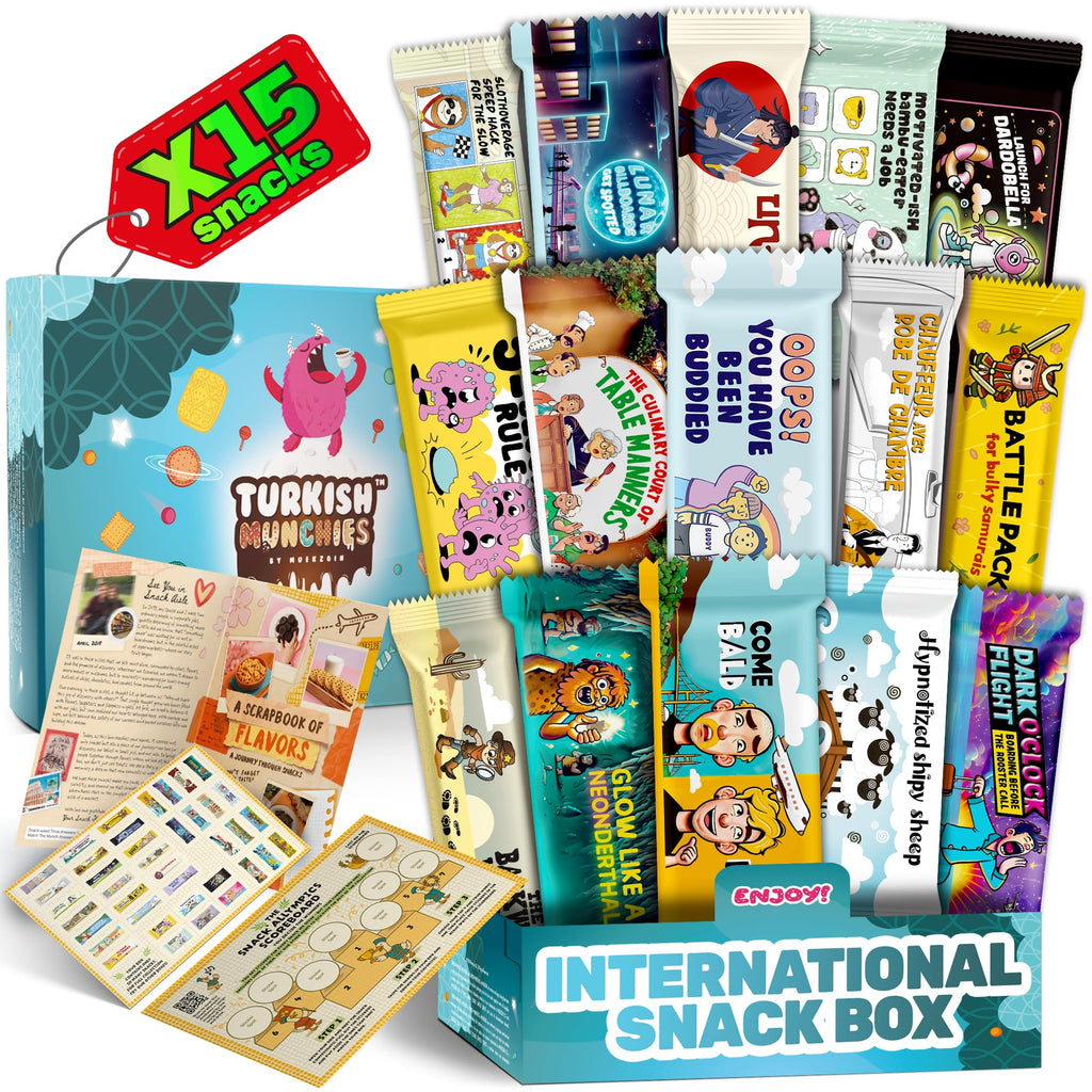 International Snack Box, Unique Experience with Universal Exotic Candies and Treats from around the World, Gift-Ready Foreign Foods in Packages Inspired by European, Japanese and Korean Cultures